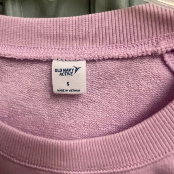 Old Navy NEW Crewneck Pullover Active size Small Positivity Tie Hem Sweatshirt - Picture 4 of 5